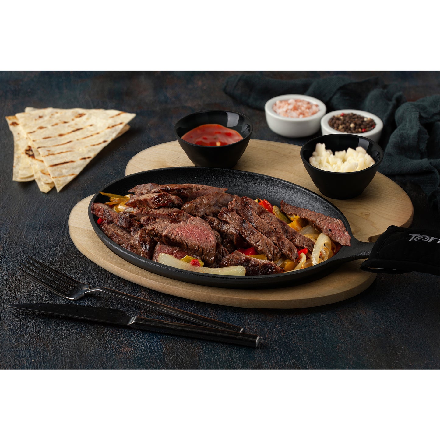 Cast Iron Fajita Pan Set