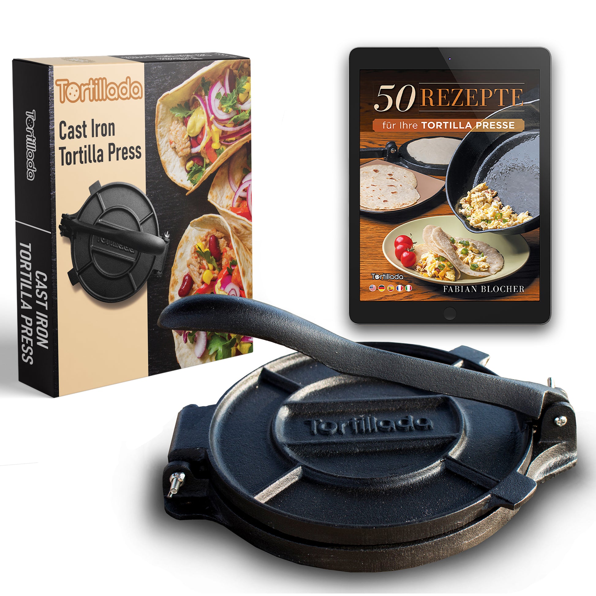 Cast Iron Tortilla Press Kit + sett – One Mercantile / Sett